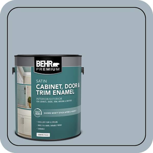 BEHR PREMIUM 1 gal. #N480-3 Shadow Blue Satin Enamel Interior/Exterior Cabinet, Door & Trim Paint (2)