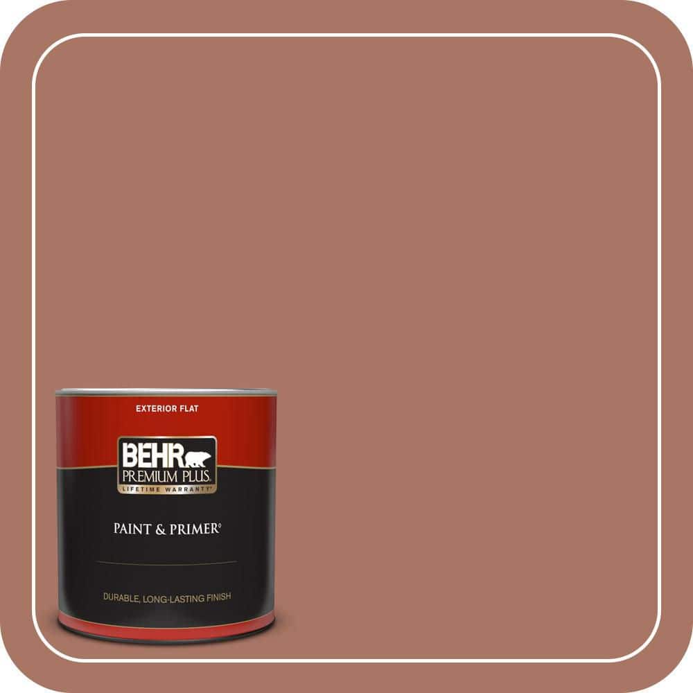 BEHR PREMIUM PLUS 1 qt. #MQ1-60 Sienna Flat Exterior Paint & Primer