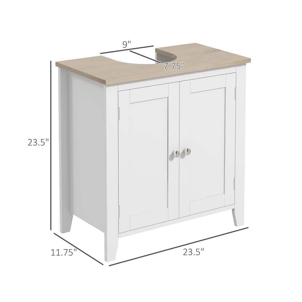 Tileon 23.5 in. W x 11.75 in. D x 23.5 in. H Bath Vanity Cabinet without Top in White, Vanity Cabinet with Adjustable Shelf (3)