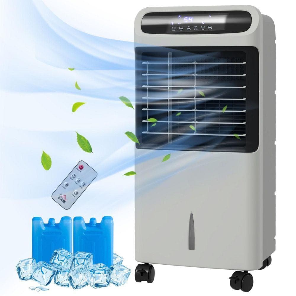 Lukvuzo 3-Spd Portable Evaporative Cooler for 270 sq. ft. 3in1 Ice Cooling w/ Humidifier Unit with Remote 3.2 gal Water Tank (2)