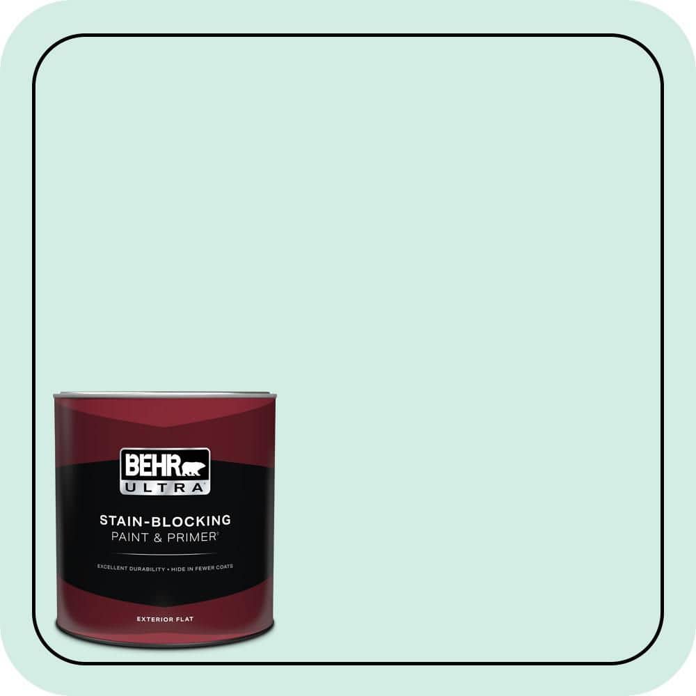 BEHR ULTRA 1 qt. #490C-2 Adriatic Mist Flat Exterior Paint & Primer