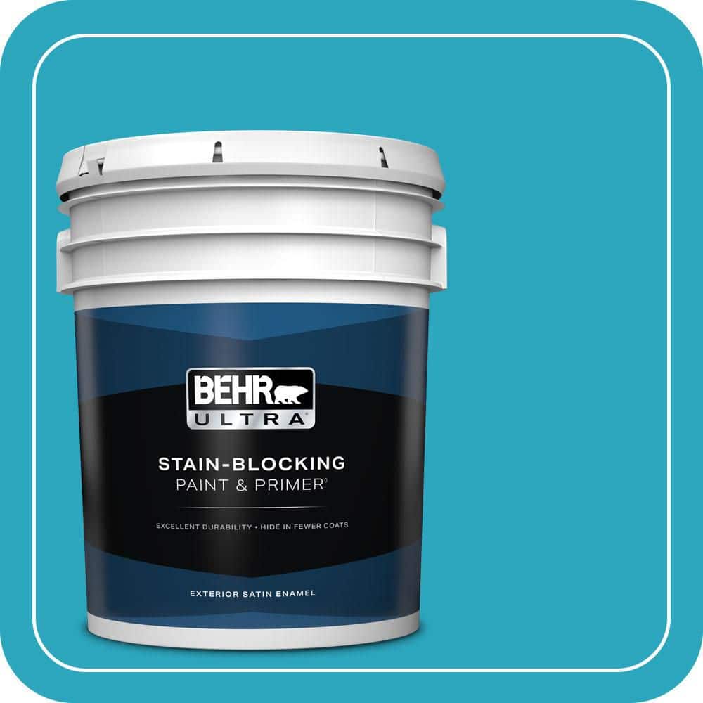 BEHR ULTRA 5 gal. #MQ4-52 Gulf Waters Satin Enamel Exterior Paint & Primer