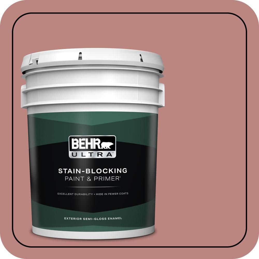 BEHR ULTRA 5 gal. #S150-4 Red Clover Semi-Gloss Enamel Exterior Paint & Primer