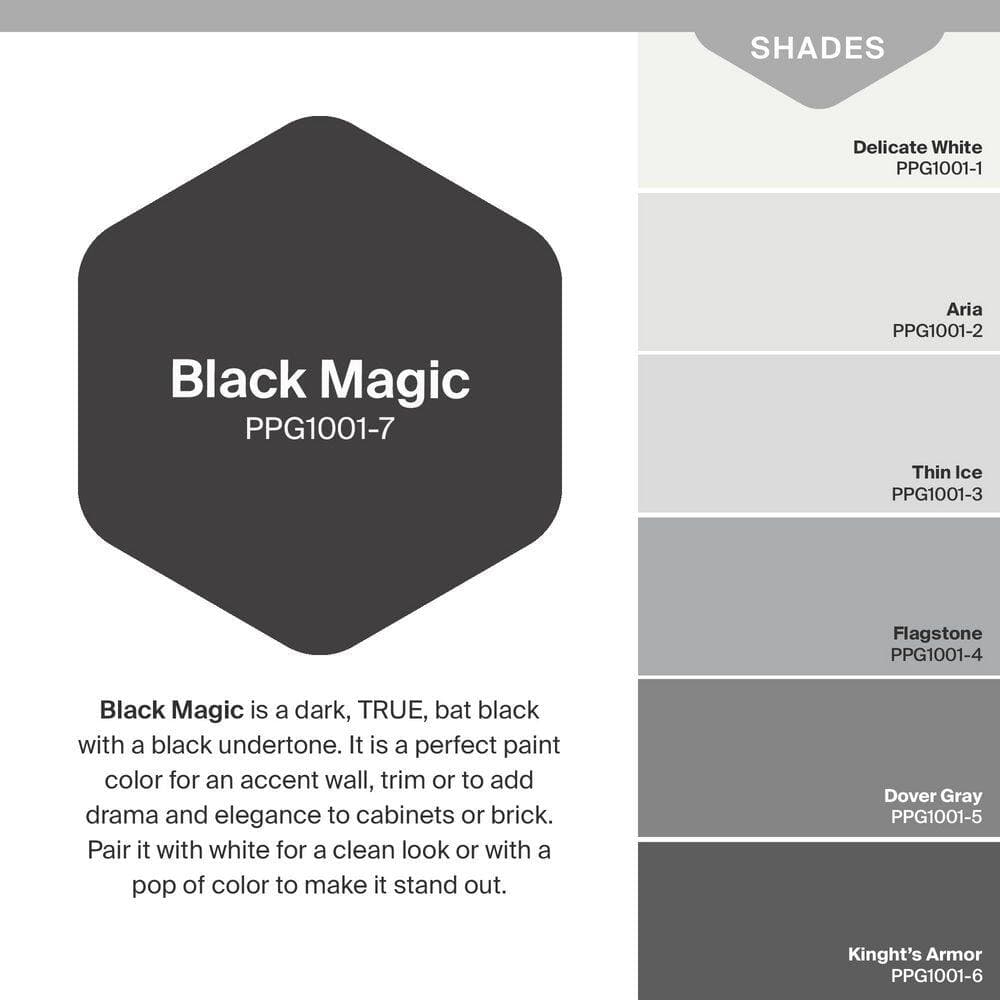 Glidden Premium 1-qt. Black Magic PPG1001-7 Satin Interior Latex Paint (3)