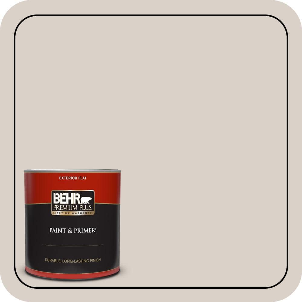 BEHR PREMIUM PLUS 1 qt. #N180-2 Jodhpur Tan Flat Exterior Paint & Primer