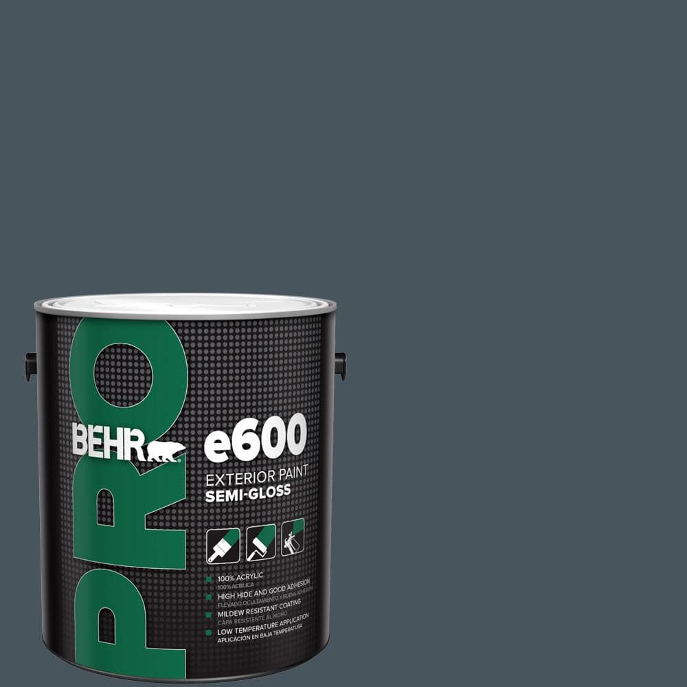 BEHR PRO 1 gal. #BNC-40 Moody Black Semi-Gloss Exterior Paint