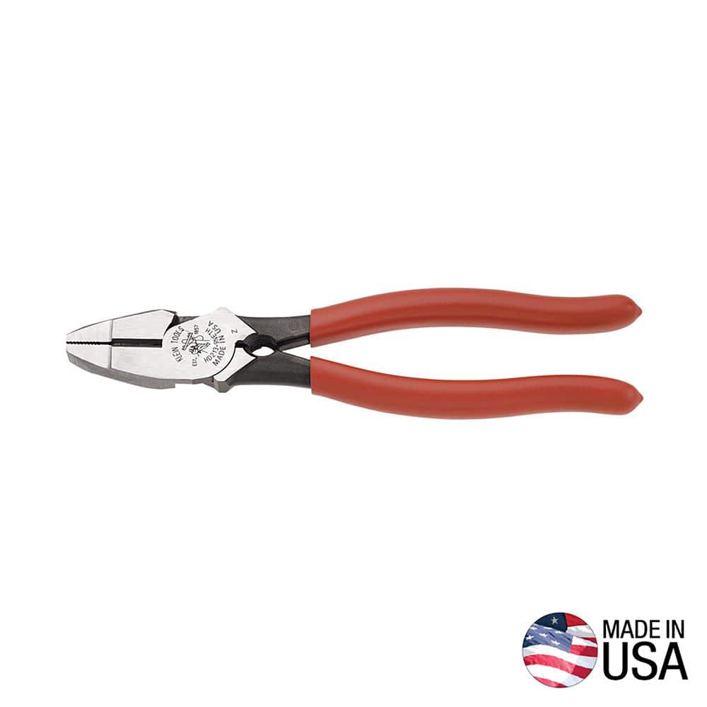 Klein Tools 9 in. Lineman's Bolt-Thread Holding Heavy Duty High Leverage Side Cutting Pliers (1)