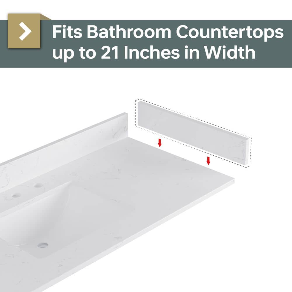 DELUXE DL LIVING 21.25 in. W. Carrara Engineered Stone Side splash in White (3)