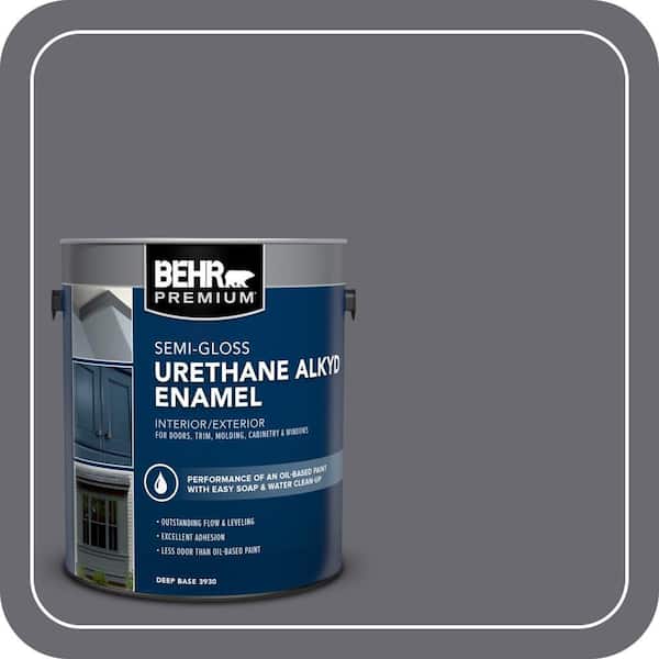 BEHR PREMIUM 1 gal. #T16-15 Charcoal Plum Urethane Alkyd Semi-Gloss Enamel Interior/Exterior Paint (2)