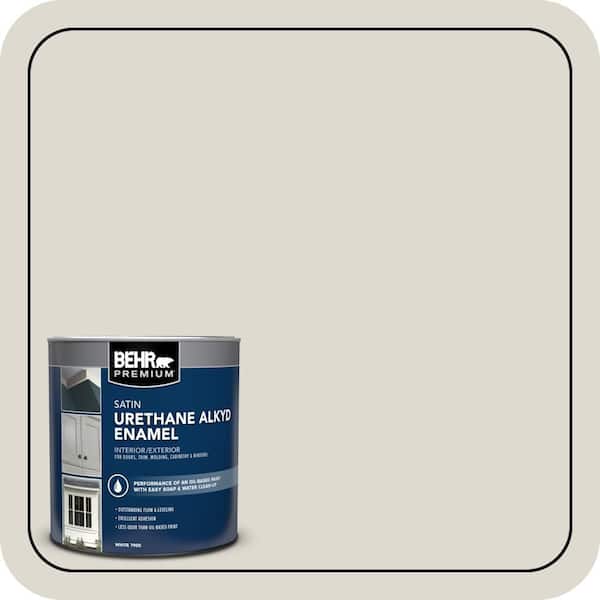 BEHR PREMIUM 1 qt. #790C-2 Silver Drop Satin Enamel Urethane Alkyd Interior/Exterior Paint (2)