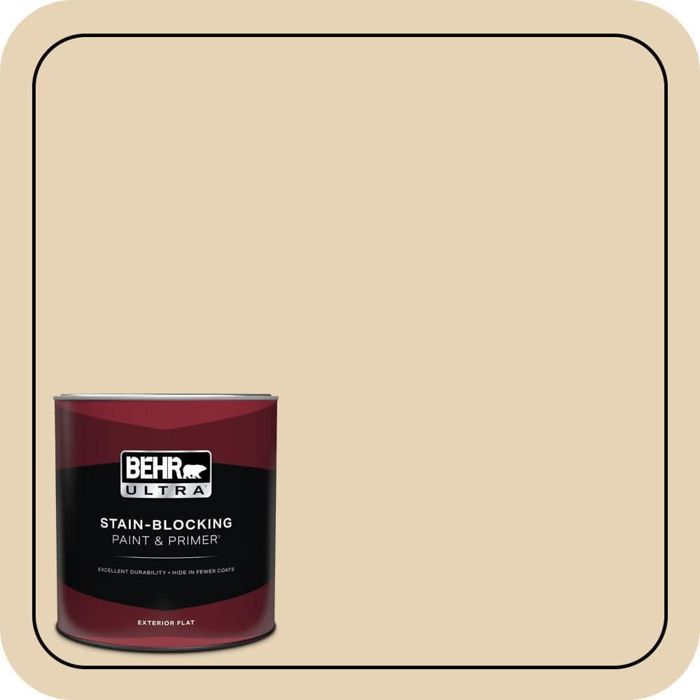 BEHR ULTRA 1 qt. #PPU7-18 Sand Pearl Flat Exterior Paint & Primer