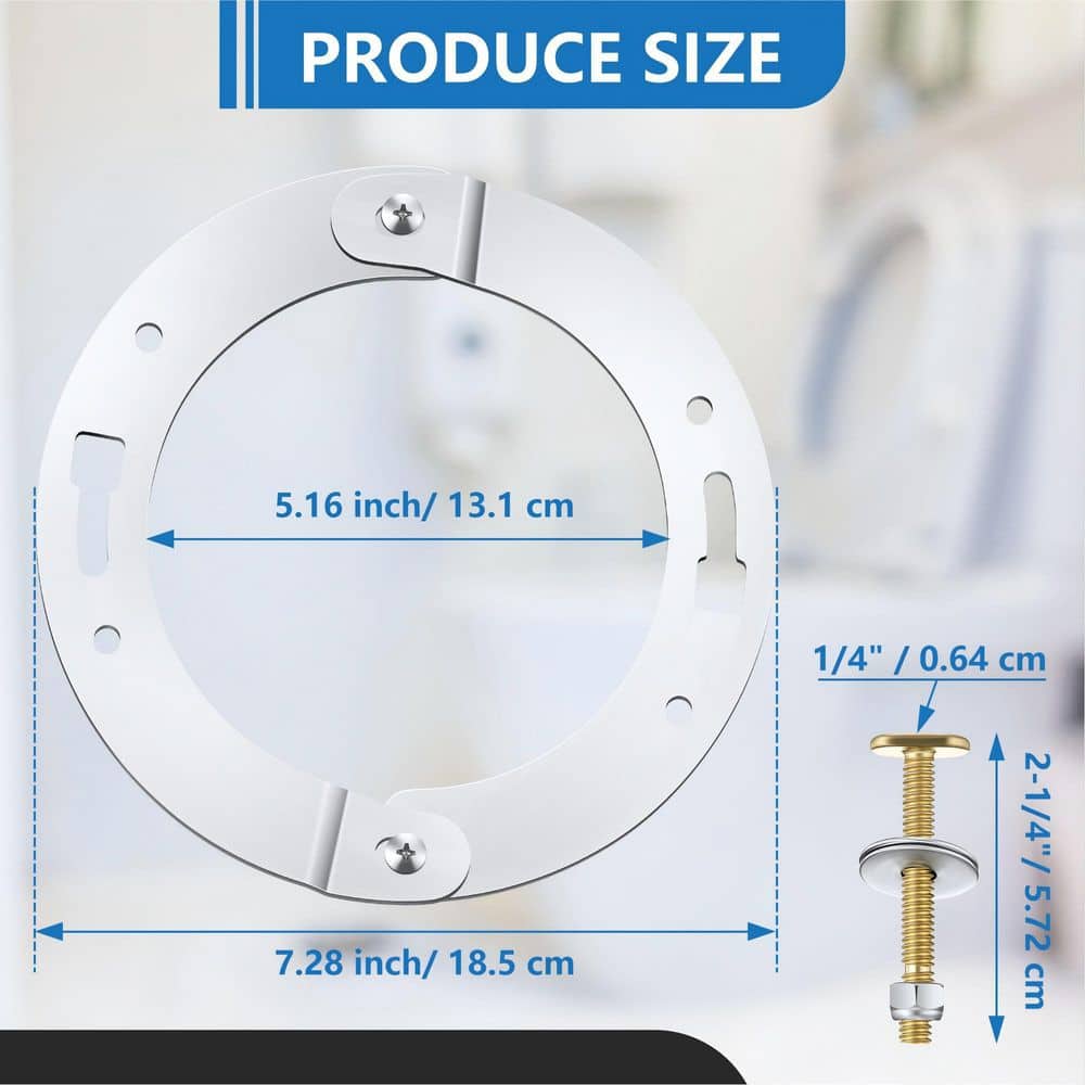Helhom 2 Piece Toilet Flange Repair Kit, Repair Ring with 0.25 in. x 2.25 in. Closet Bolts (1-Pack) (2)