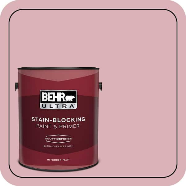 BEHR PREMIUM PLUS #ICC-54 Peony Flat Interior/Exterior Paint & Primer Color Sample (4)