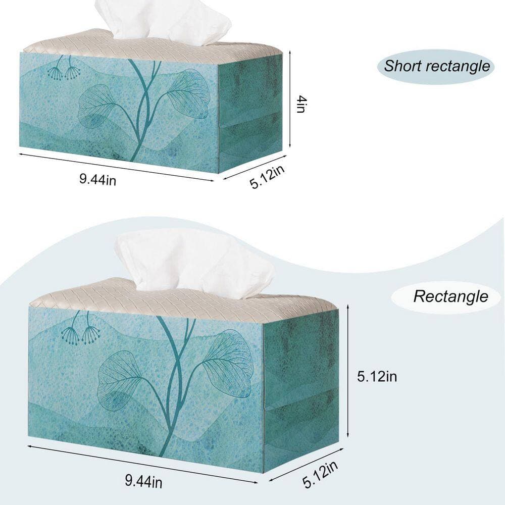 Numhew Rectangle PU Leather Tissue Box Cover in Black, Facial Paper Organizer Dispenser for Bathroom, Tabletop, Car (3)