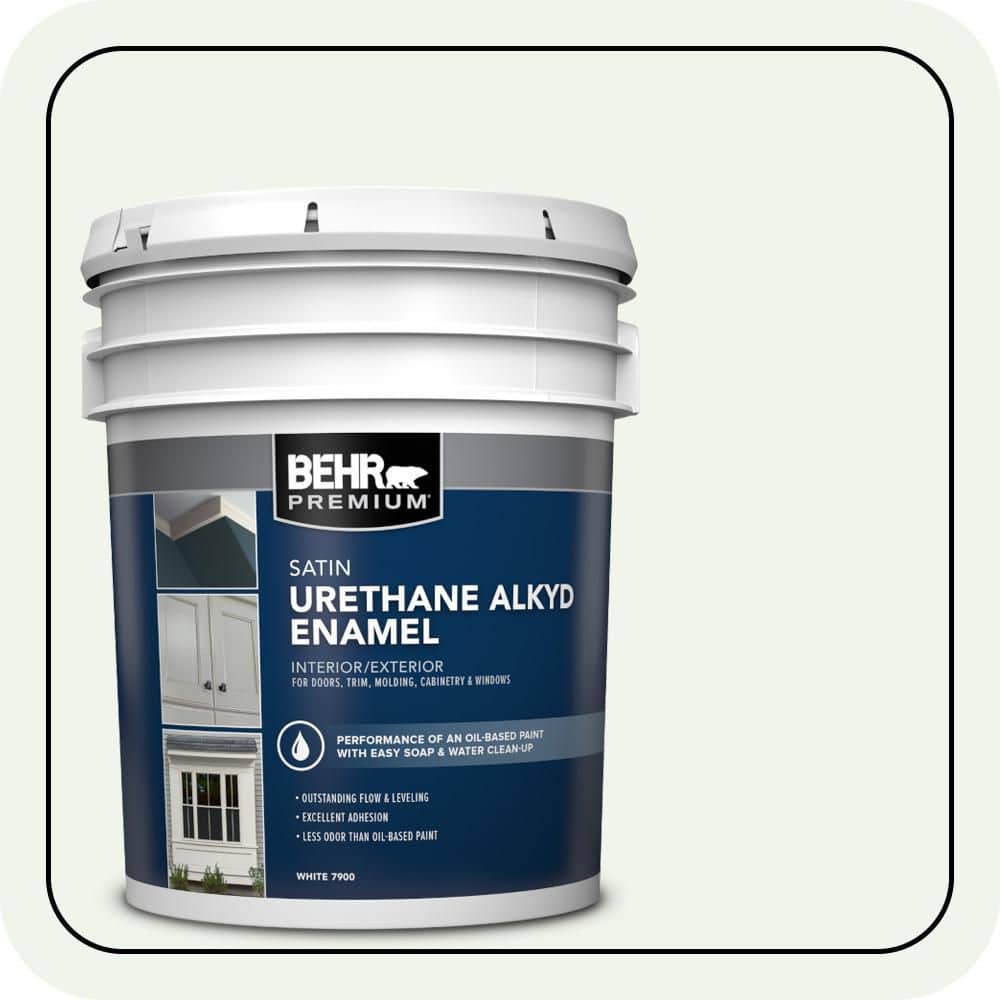BEHR PREMIUM 5 gal. #W-B-510 Frosted Juniper Urethane Alkyd Satin Enamel Interior/Exterior Paint