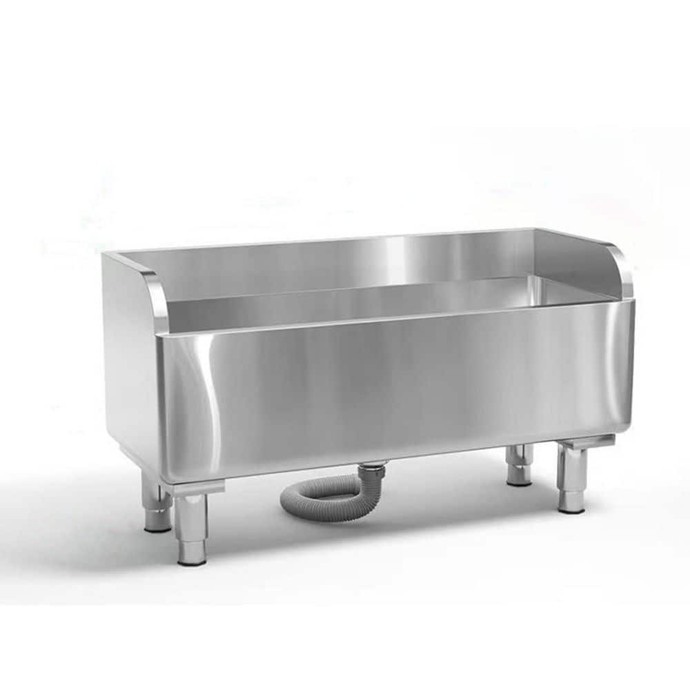 Wudkey 16.1 in. D x 39.37 in. W Stainless Steel Freestanding Laundry Sink, Mop Sink for Balcony, Laundry Room, Industry (2)