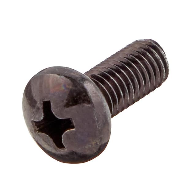 Everbilt M5-0.8 x 12mm Black Pan Head Phillips Drive Machine Screw 4-Pieces (2)