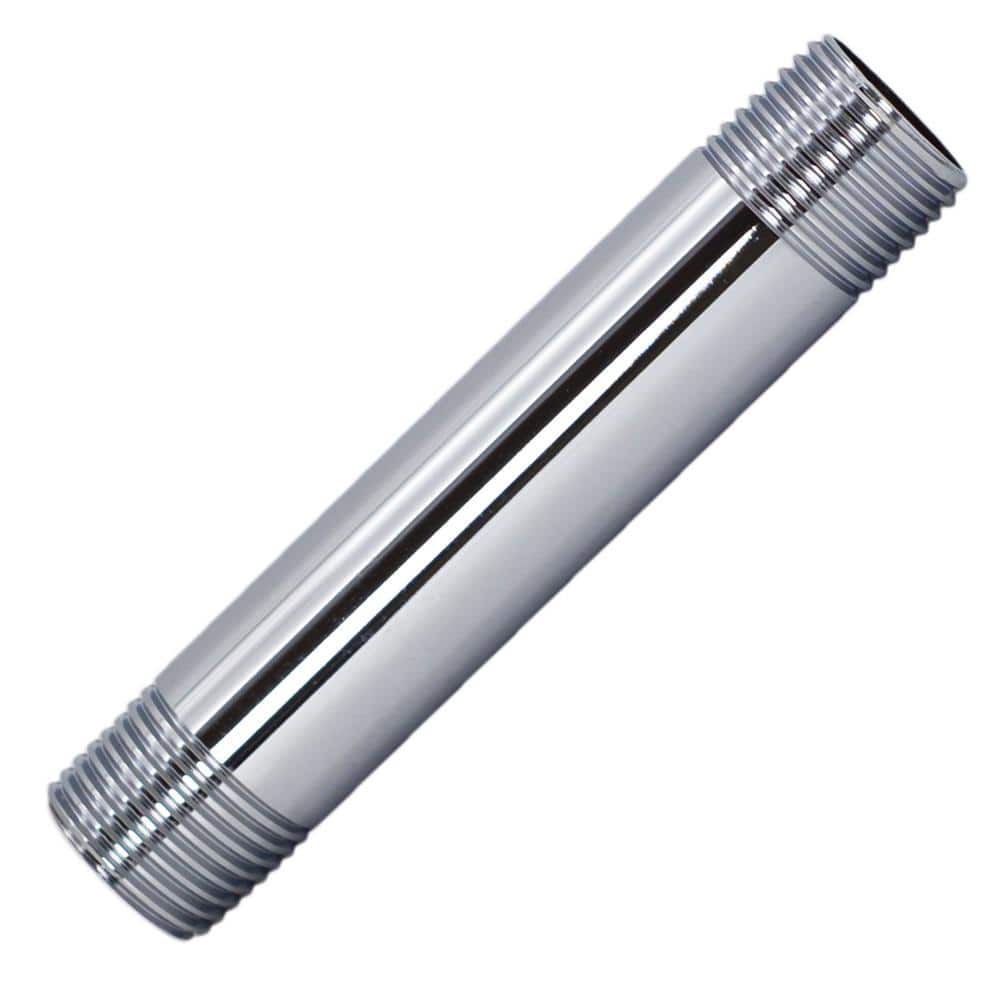 Westbrass 1/2 in. x 4in. IPS Brass Pipe Nipple, Polished Chrome (1)