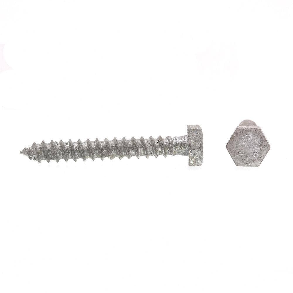 Prime-Line A307 Grade A Hot Dip Galvanized Steel 1/4 in. x 2 in. External Hex Lag Screws (100-Pack) (2)