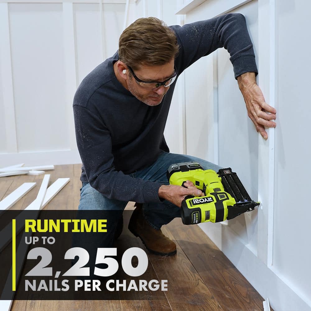RYOBI ONE+ HP 18V Brushless Cordless 16-Gauge Straight Finish Nailer (Tool Only) with ONE+ HP 18V 18GA AirStrike Brad Nailer (3)
