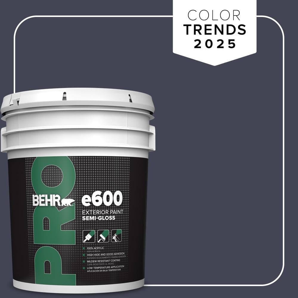BEHR PRO 5 gal. #PPU15-19 Black Sapphire Semi-Gloss Exterior Paint