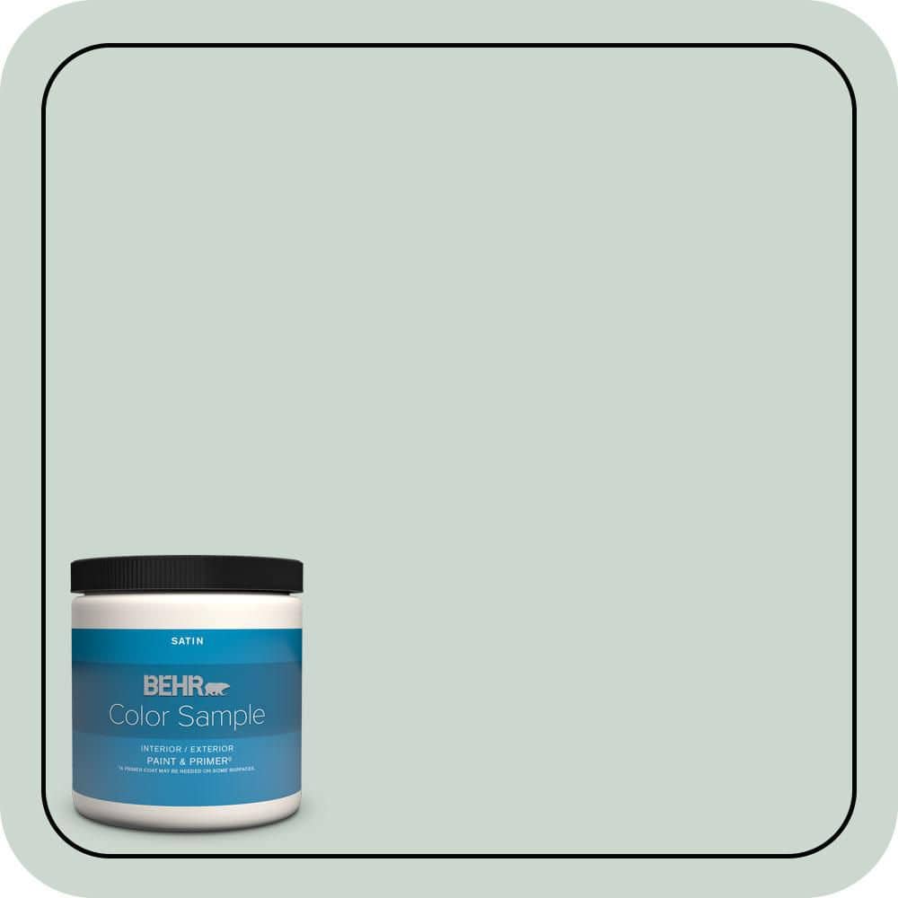 BEHR PREMIUM PLUS 8 oz. #MQ3-21 Breezeway Satin Enamel Interior/Exterior Paint & Primer Color Sample