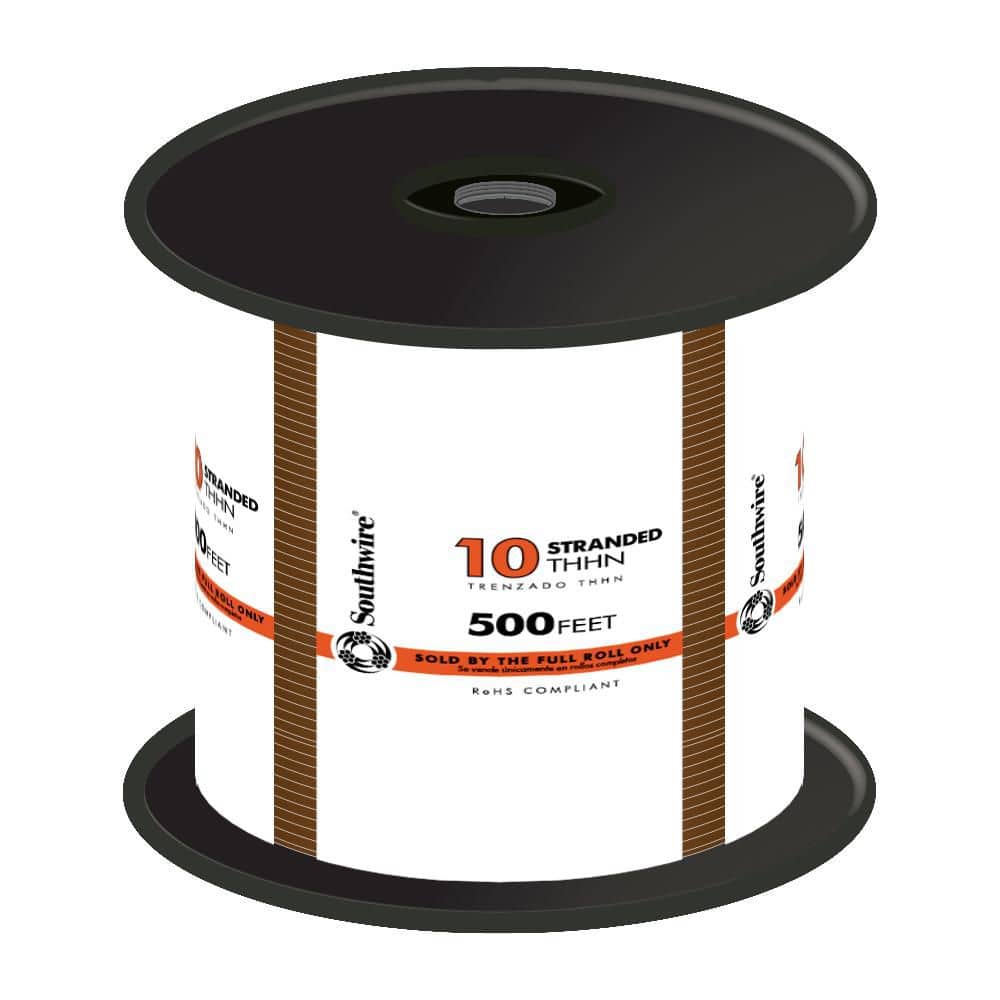 Southwire 500 ft. 10 Brown Stranded CU THHN Wire