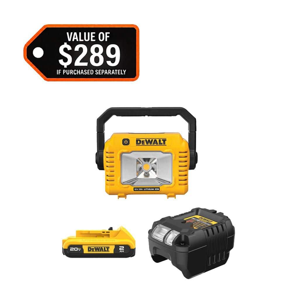 DEWALT 20-Volt MAX Lithium-Ion Compact Cordless Task Light with 2.0 Ah Battery and Charger (1)