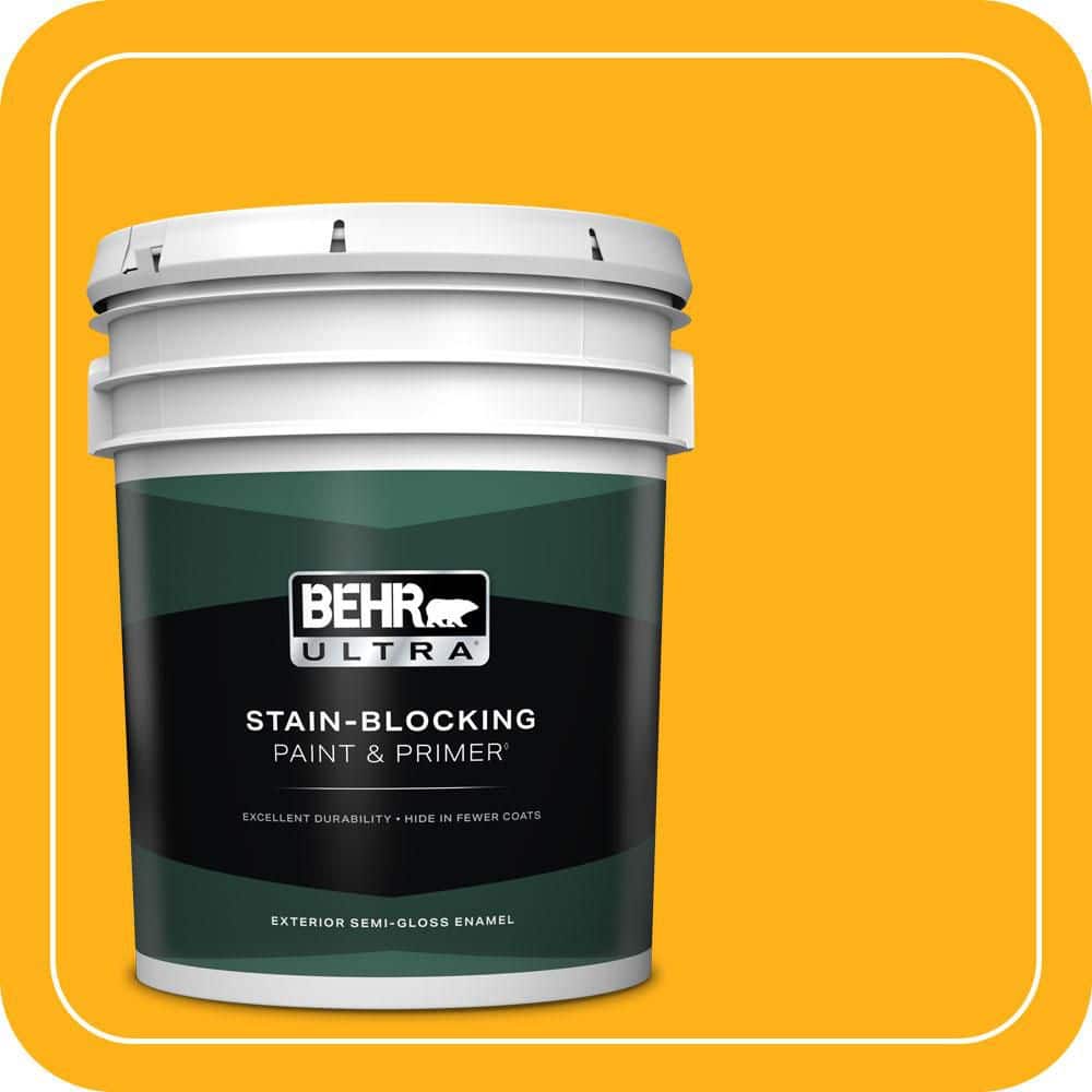 BEHR ULTRA 5 gal. #S-G-340 Sun Ray Semi-Gloss Enamel Exterior Paint & Primer