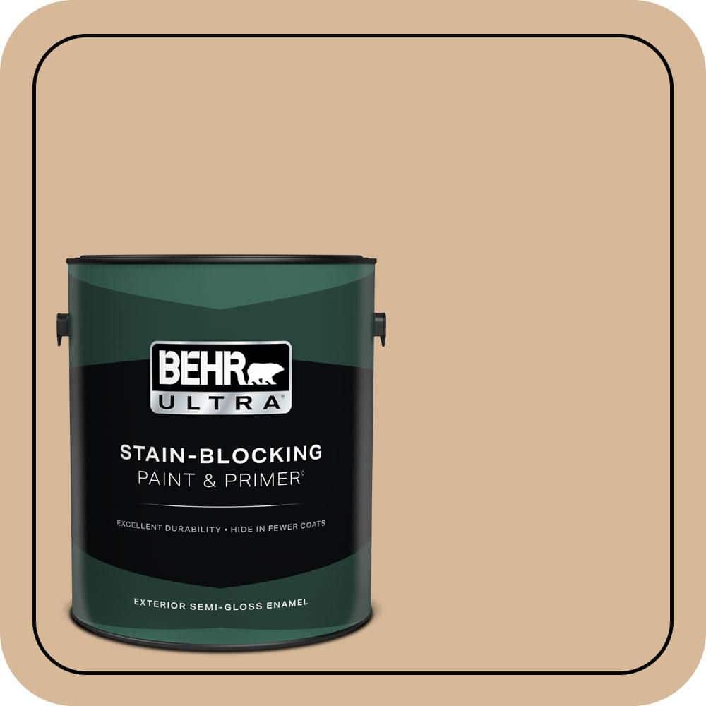 BEHR ULTRA 1 gal. #S260-3 Dusty Gold Semi-Gloss Enamel Exterior Paint & Primer
