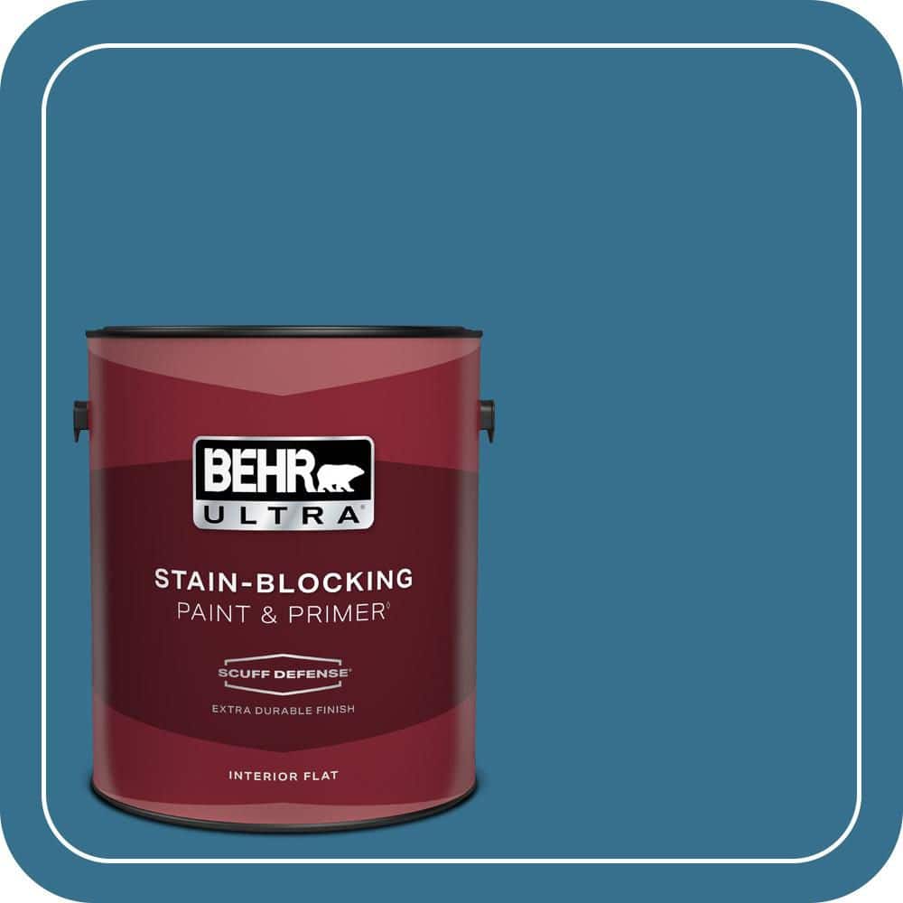 BEHR ULTRA 1 gal. #M490-6 Living Stream Extra Durable Flat Interior Paint & Primer (2)