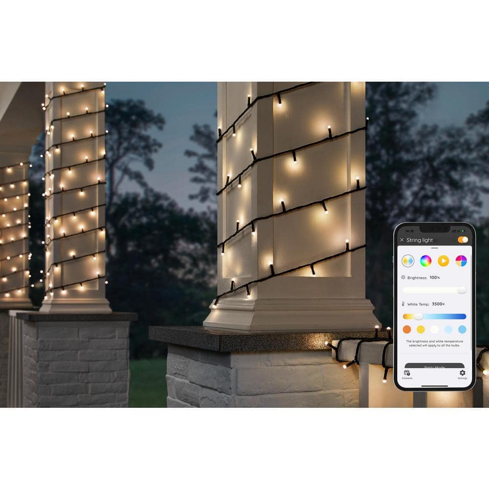 Hampton Bay 100-Light 40 ft. Indoor/Outdoor Plug-In Integrated LED RGB Color Changing Novelty String Light Powered by Hubspace (4)
