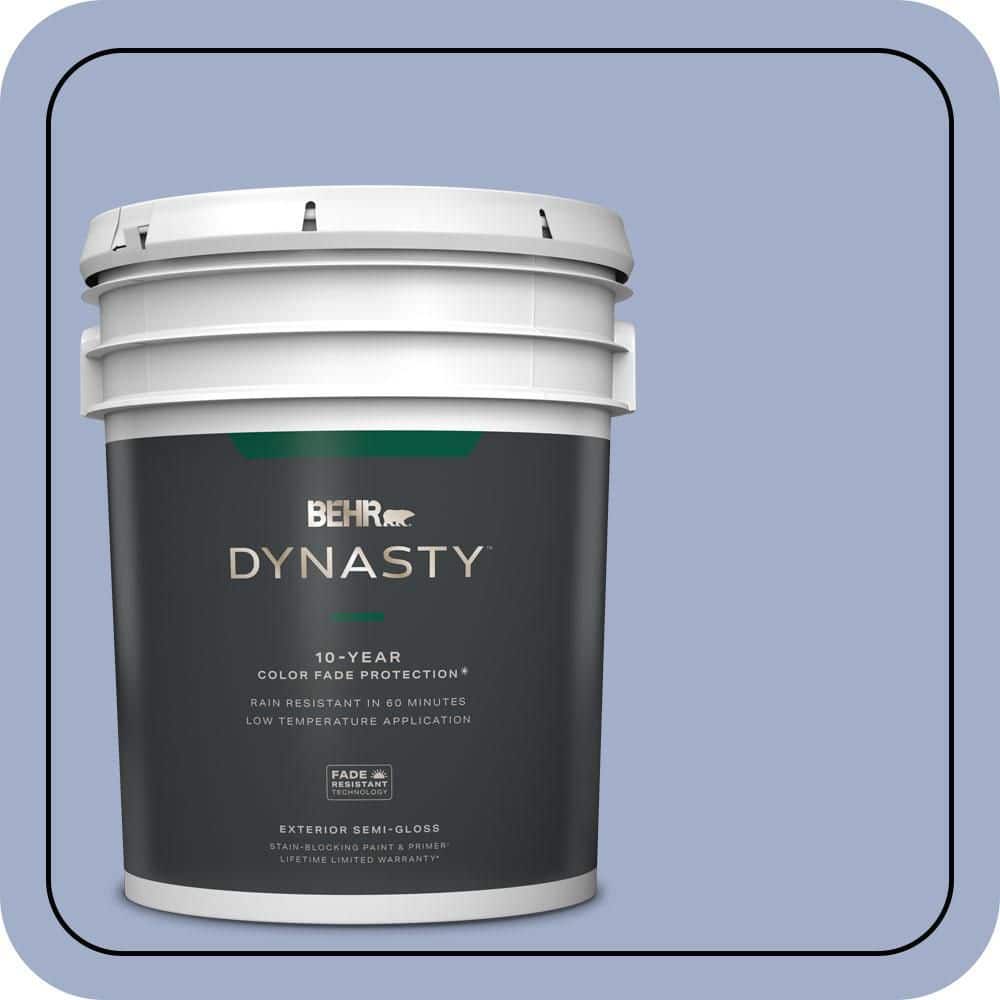 BEHR DYNASTY 5 gal. #610D-4 Bellflower Semi-Gloss Enamel Exterior Stain-Blocking Paint & Primer