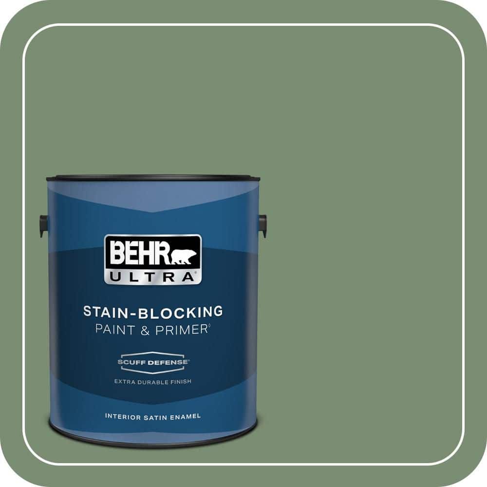 BEHR PREMIUM PLUS #PPU11-02 Shallot Bulb Flat Interior/Exterior Paint & Primer Color Sample (1)