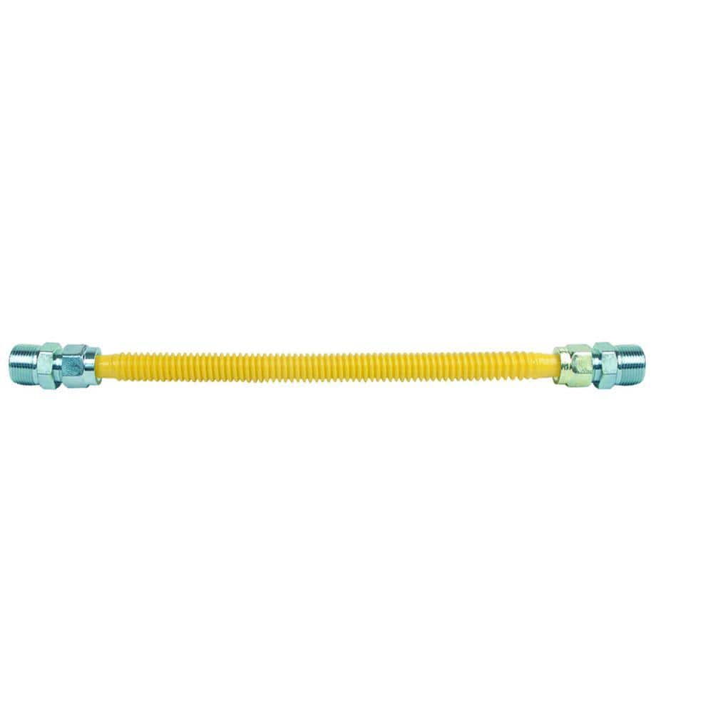 BrassCraft ProCoat 3/4 in. MIP x 3/4 in. MIP x 12 in. Stainless Steel Gas Connector 5/8 in. O.D. (180,000 BTU) (1)