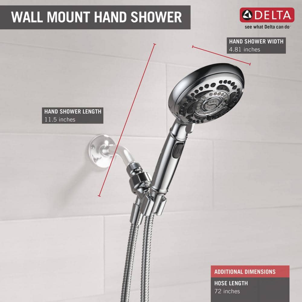 Delta 7-Spray Wall Mount Handheld Shower Head 1.8 GPM in Chrome (4)