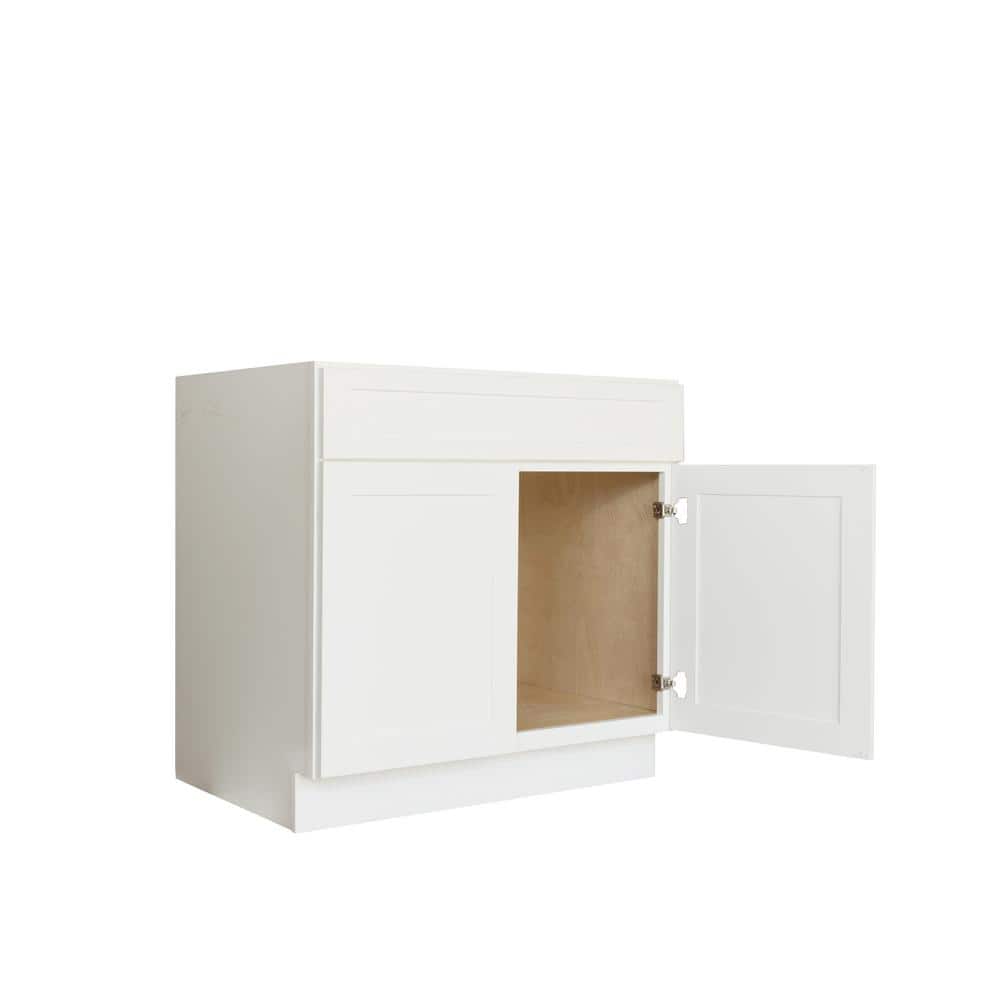 Bremen Cabinetry Bremen Ready to Assemble Shaker W 21 in. D 34.5 in. H Vanity Cabinet with Two Doors Satin (3)