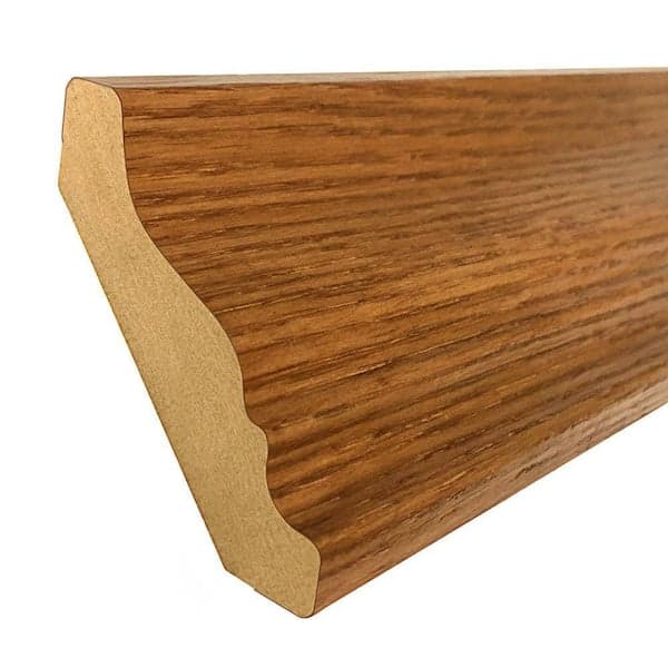 Hampton Bay Hampton 91.5 in. W x 2.5 in. H x 0.5 in. D Kitchen Cabinet Traditional Crown Molding in Medium Oak