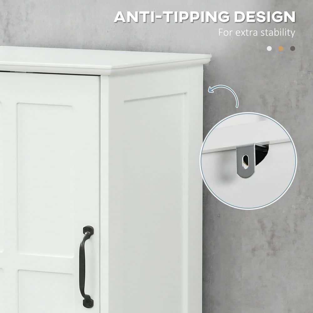 Buruis 15.8 in. W x 11.8 in. D x 64.5 in. H White Bathroom Linen Cabinet with Drawer Recessed Doors and Adjustable Shelves (2)