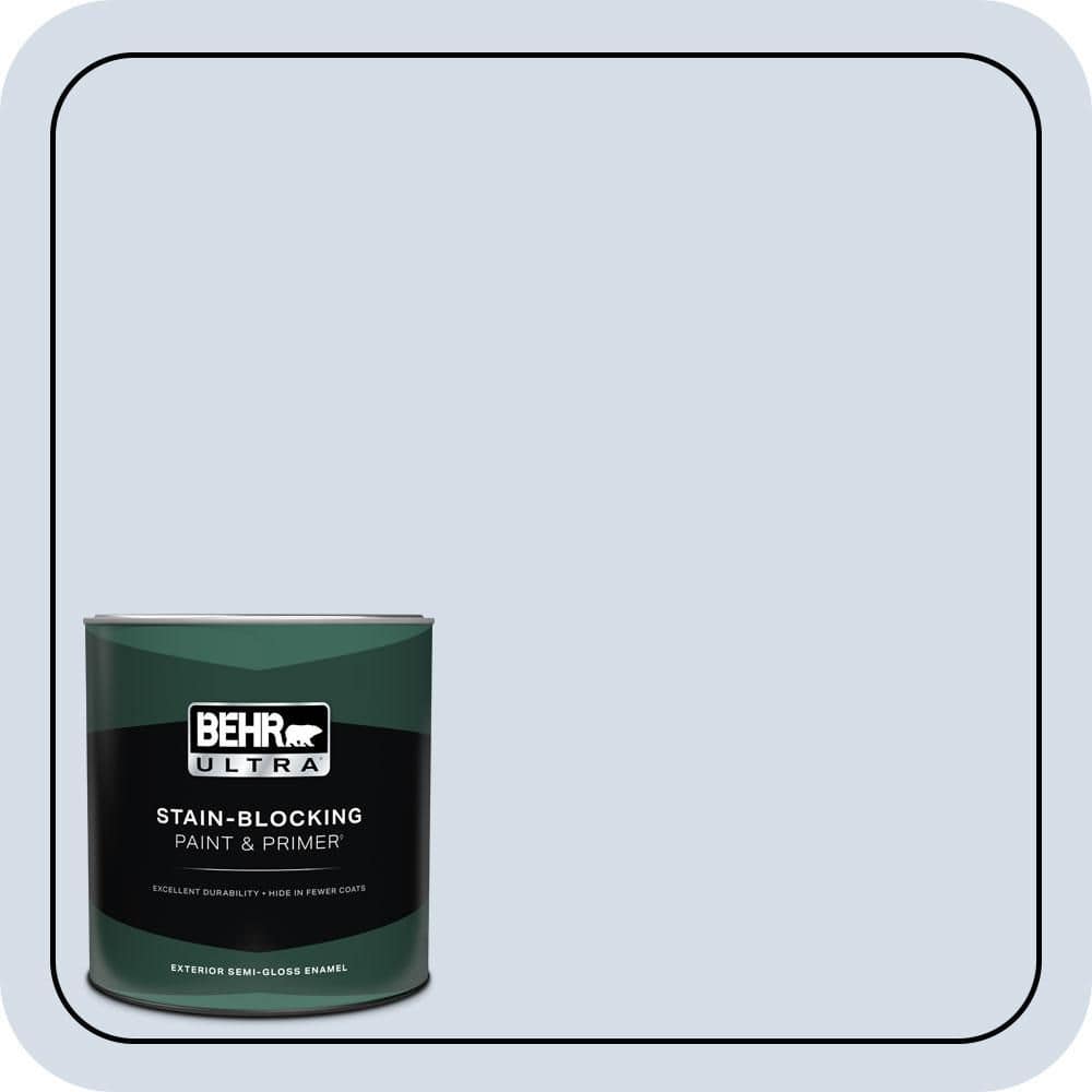 BEHR ULTRA 1 qt. #590E-2 Snow Ballet Semi-Gloss Enamel Exterior Paint & Primer