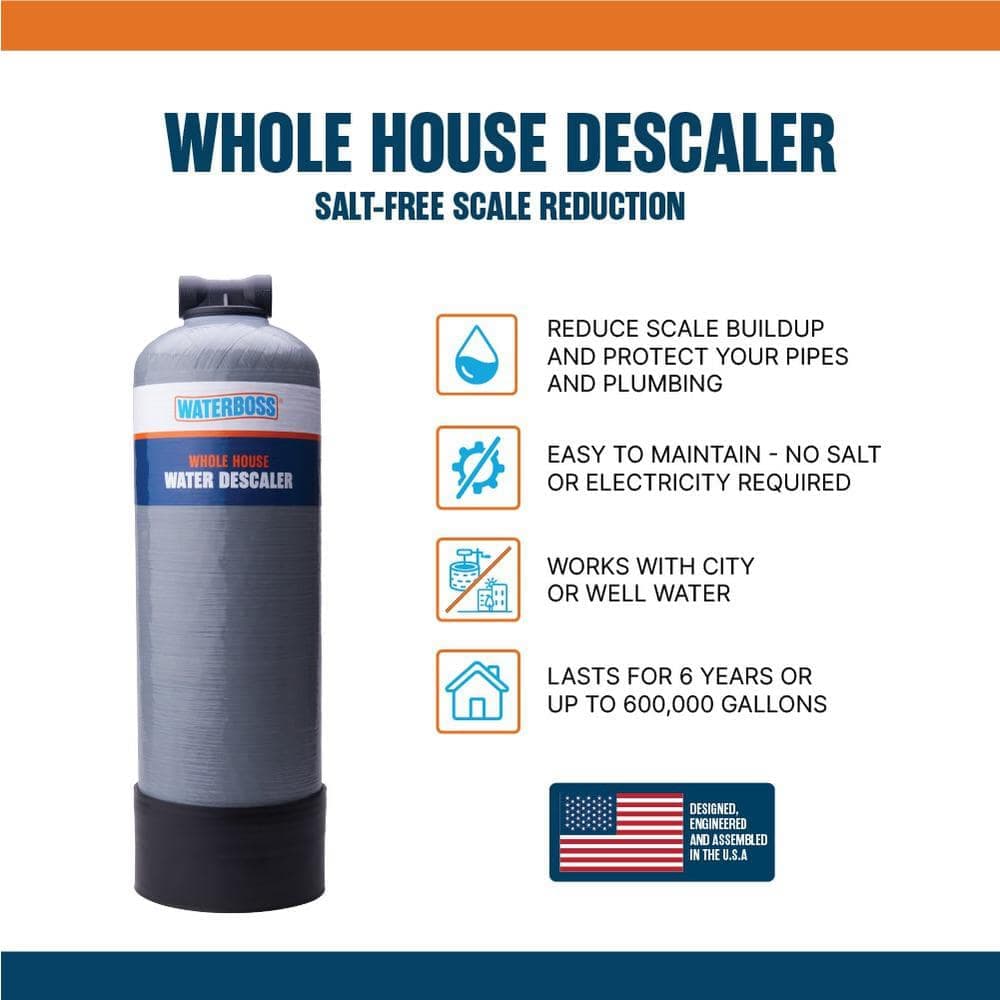 Waterboss Whole House Water Descaler - Salt-Free Scale Reduction Water Conditioner (2)