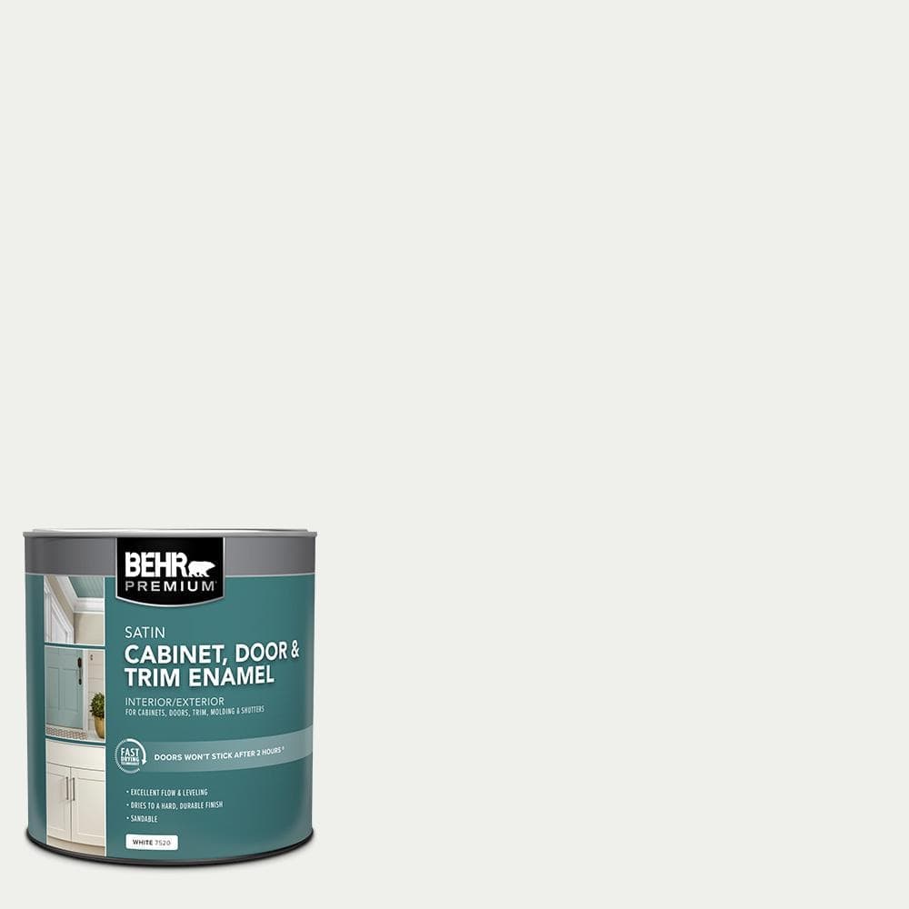 BEHR PREMIUM 1 qt. #57 Frost Satin Enamel Interior/Exterior Cabinet, Door & Trim Paint (1)