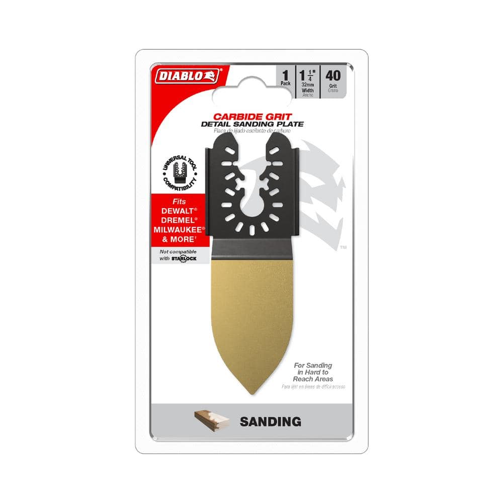DIABLO 1-1/4 in. 40-Grit Universal Fit Carbide Grit Oscillating Detail Sanding Plate (3)