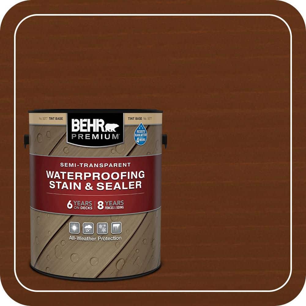 BEHR PREMIUM 1 gal. #ST-118 Terra Cotta Semi-Transparent Waterproofing Exterior Wood Stain and Sealer (1)