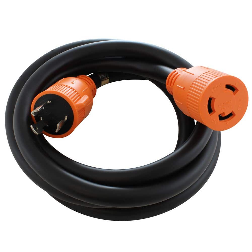 AC WORKS NEMA L6-30 30A 250-Volt 25 ft. 10 / 3 STW Indoor/Outdoor Extension Cord in Black (1)