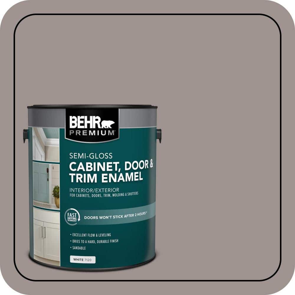 BEHR PREMIUM 1 gal. #N140-4 Tavern Taupe Semi-Gloss Enamel Interior/Exterior Cabinet, Door & Trim Paint