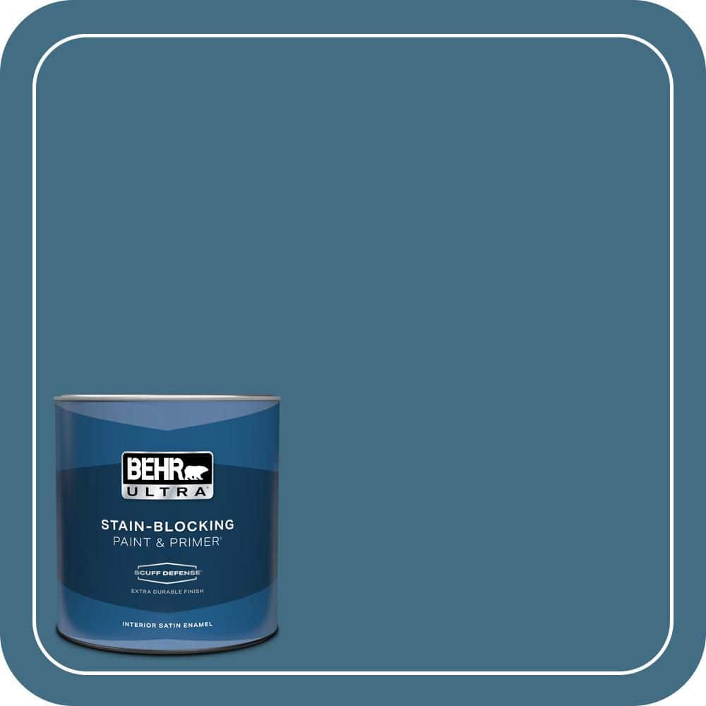 BEHR ULTRA 1 qt. #PMD-24 Lake Stream Extra Durable Satin Enamel Interior Paint & Primer