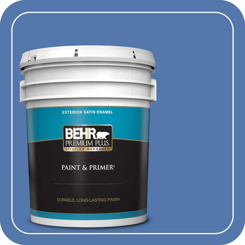 BEHR PREMIUM PLUS 5 gal. #590B-6 Flying Fish Satin Enamel Exterior Paint & Primer