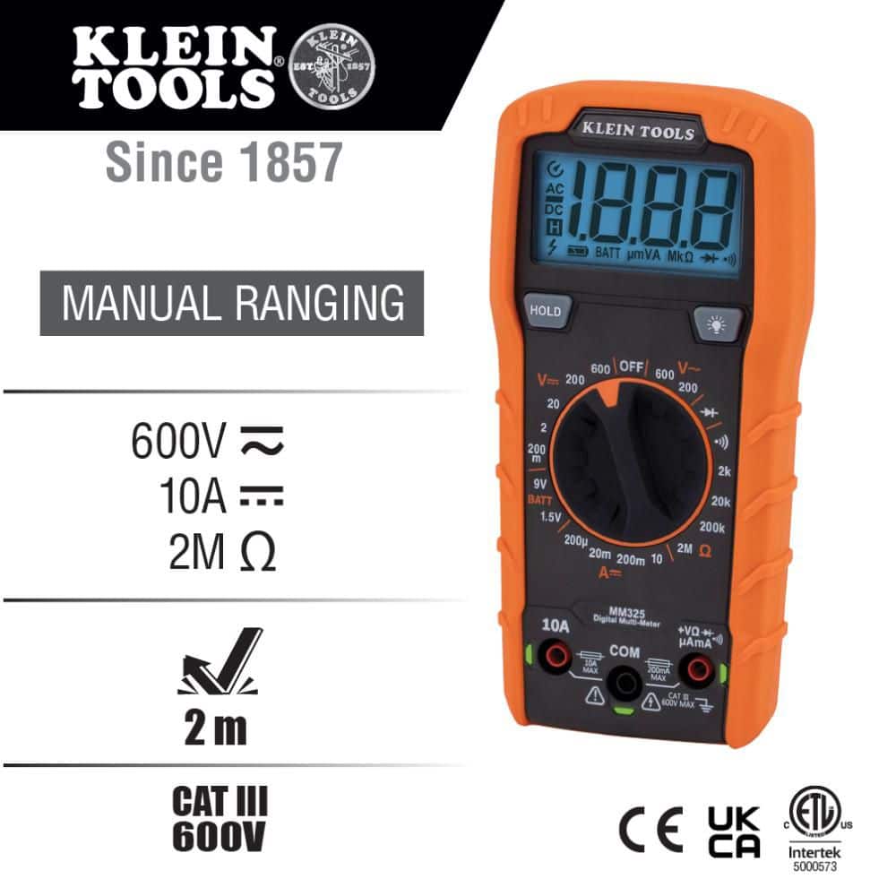 Klein Tools 600-Volt Digital Multi-Meter, Manual-Ranging (2)