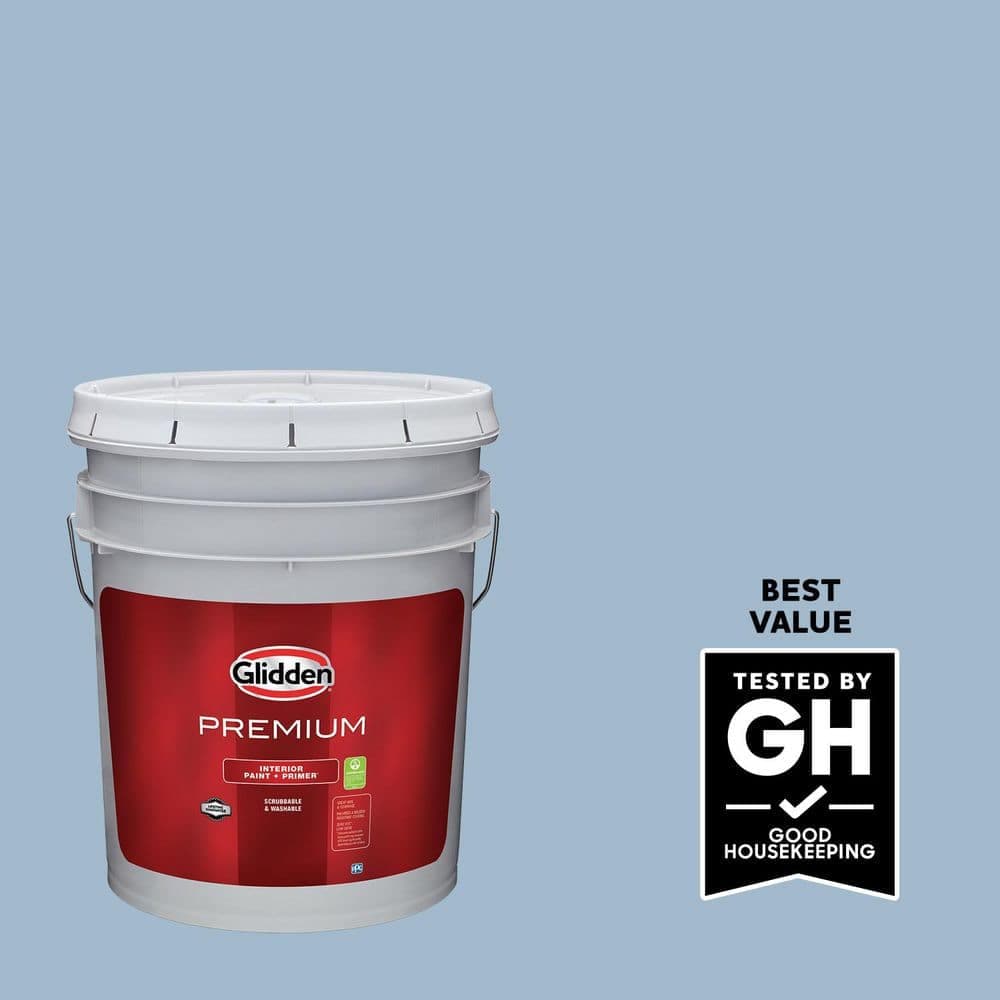 Glidden Premium 5 gal. PPG1156-3 Always Blue Eggshell Interior Latex Paint